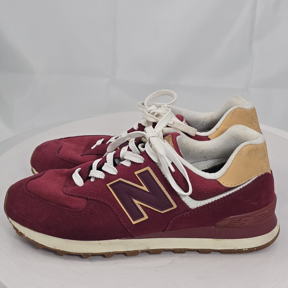 New Balance 574 Men 9.5 ML574AD2 GARNET MAPLE Burgundy Running Shoes Sneakers